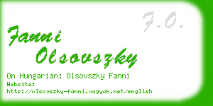 fanni olsovszky business card